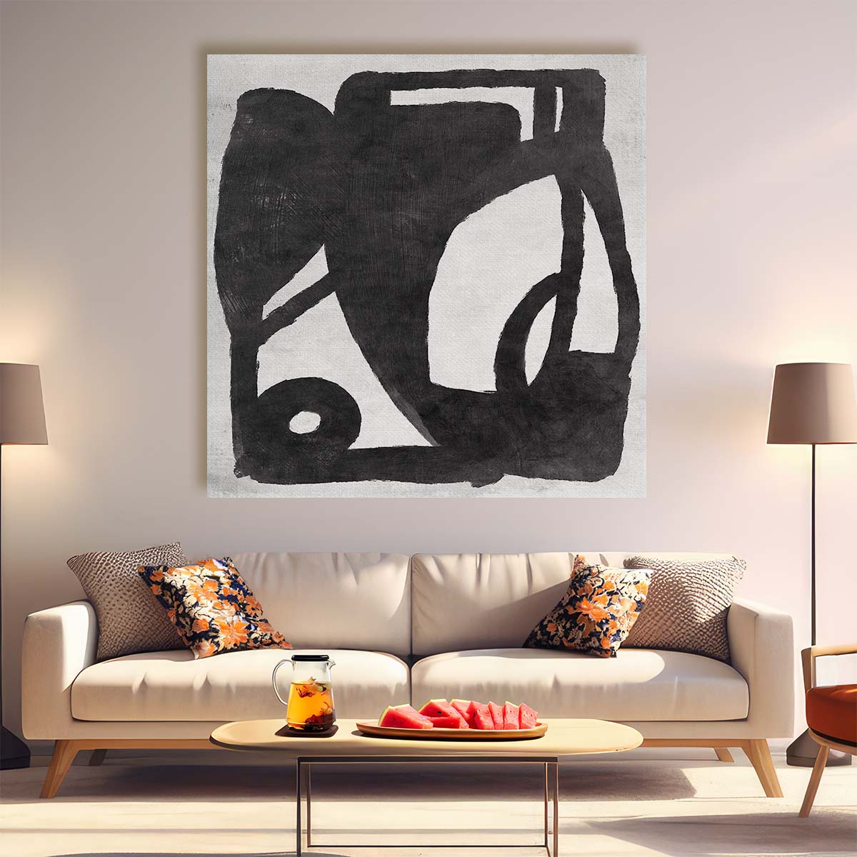 Dan Hobday Modern Abstract Melody No3 Illustration Wall Art by Luxuriance Designs. Made in USA.