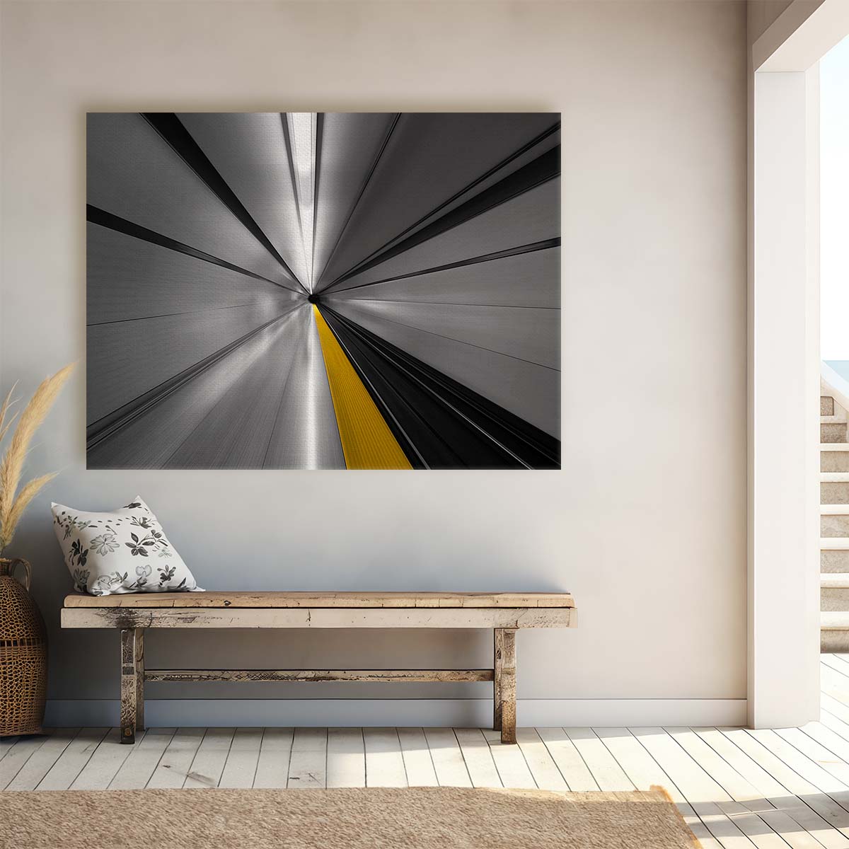 Toronto Subway Speed Lines Abstract Wall Art by Luxuriance Designs. Made in USA.