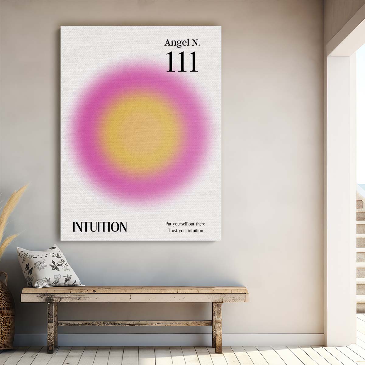 Angel Number 111 Motivational Illustration, Law of Attraction Poster by Luxuriance Designs, made in USA