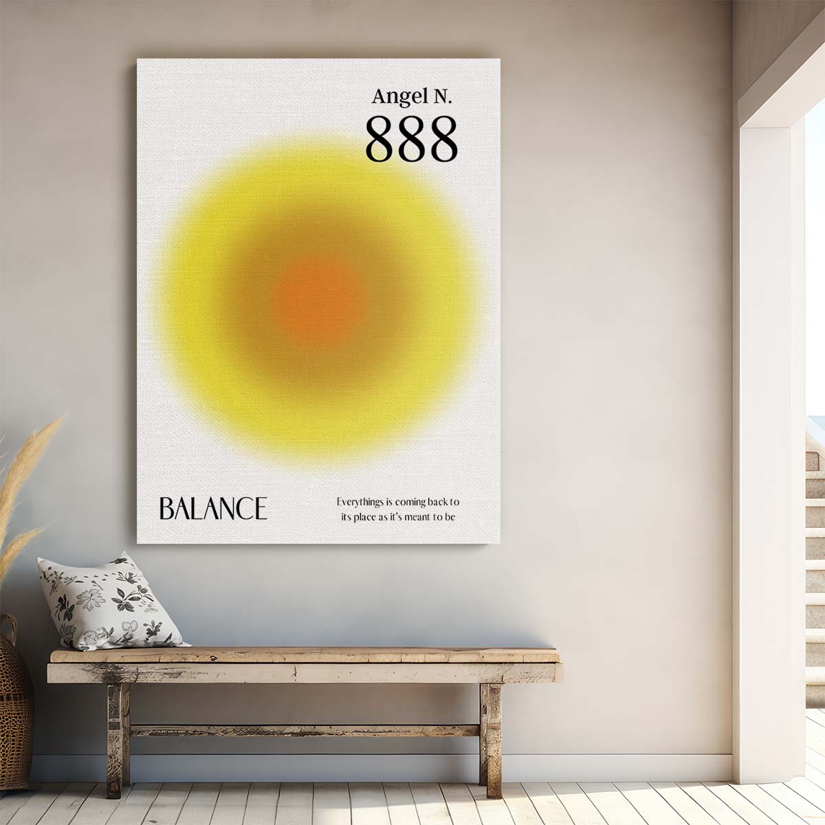 Colorful Angel Number 888 Illustration Positive Energy Manifestation Poster by Luxuriance Designs, made in USA