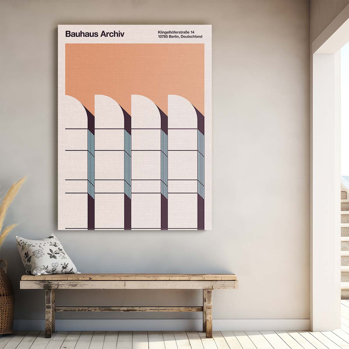Bauhaus Archiv Vintage, Geometric Illustration Wall Art Poster by Luxuriance Designs, made in USA