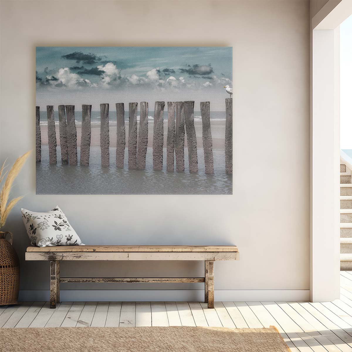 Coastal Dutch Seascape with Seagulls Wall Art by Luxuriance Designs. Made in USA.