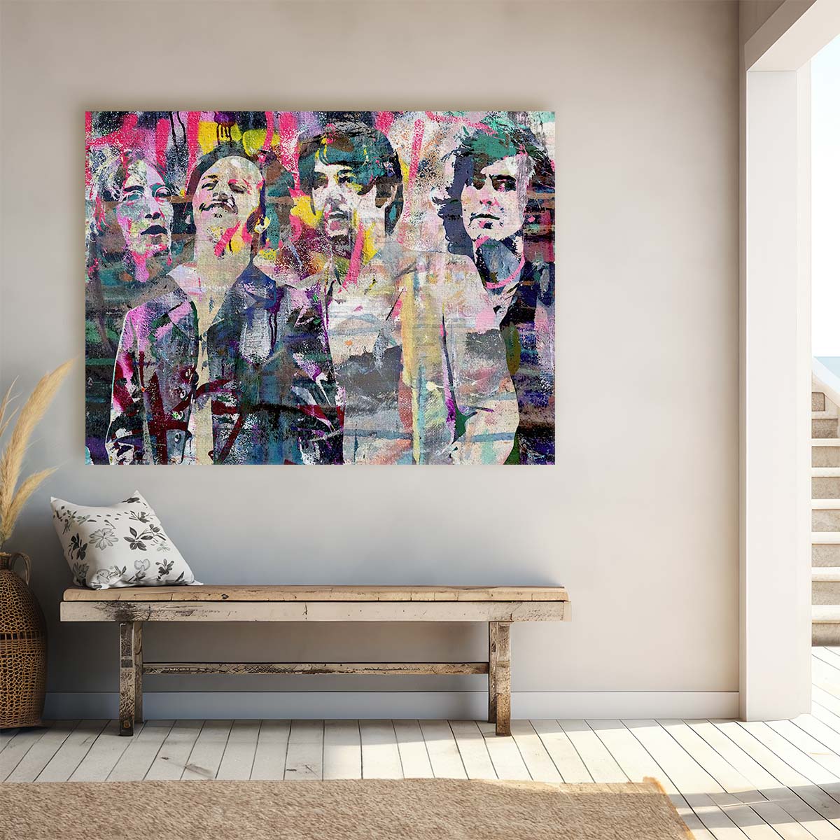 Beatles The Fab Four Graffiti Wall Art by Luxuriance Designs. Made in USA.