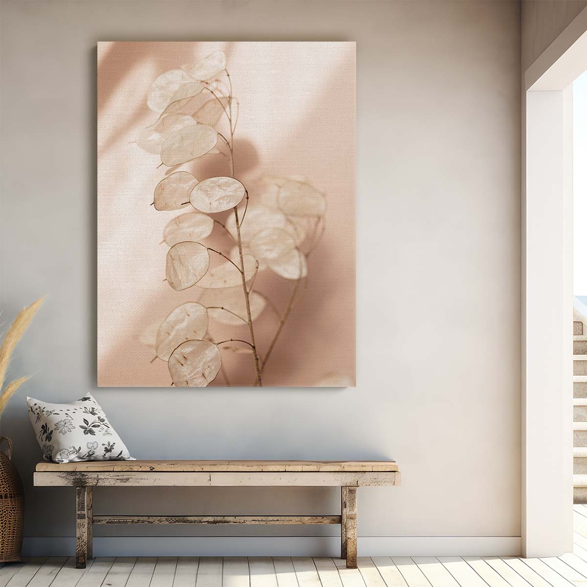Boho Pastel Beige Floral Photography by Mareike Bohmer by Luxuriance Designs, made in USA