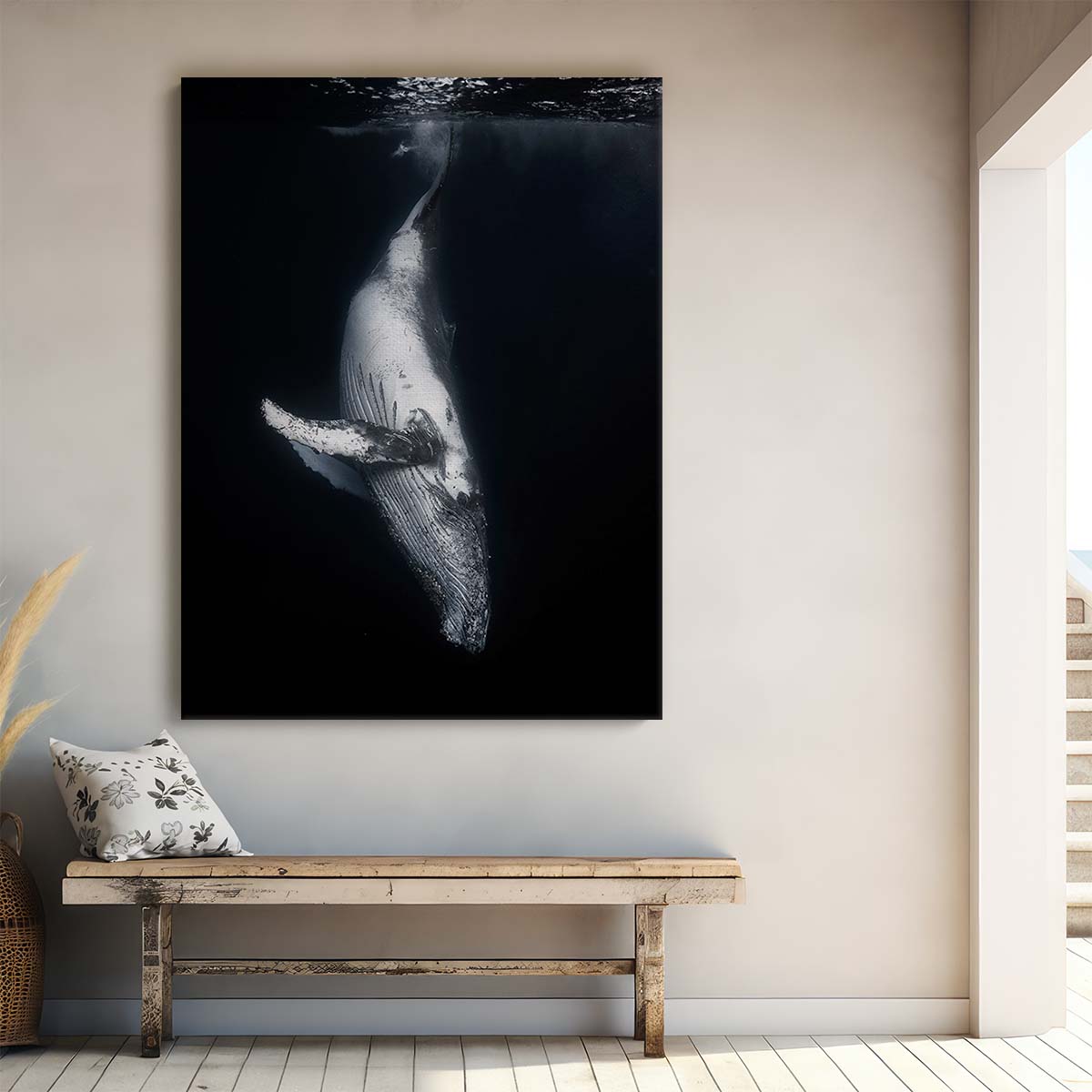 Majestic Humpback Whale Underwater Photography, Reunion Island France by Luxuriance Designs, made in USA