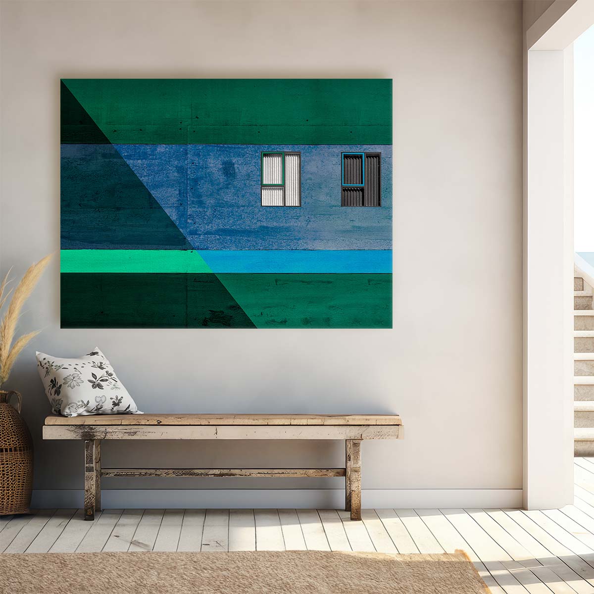 Geometric Blinds & Windows Abstract Denmark Wall Art by Luxuriance Designs. Made in USA.