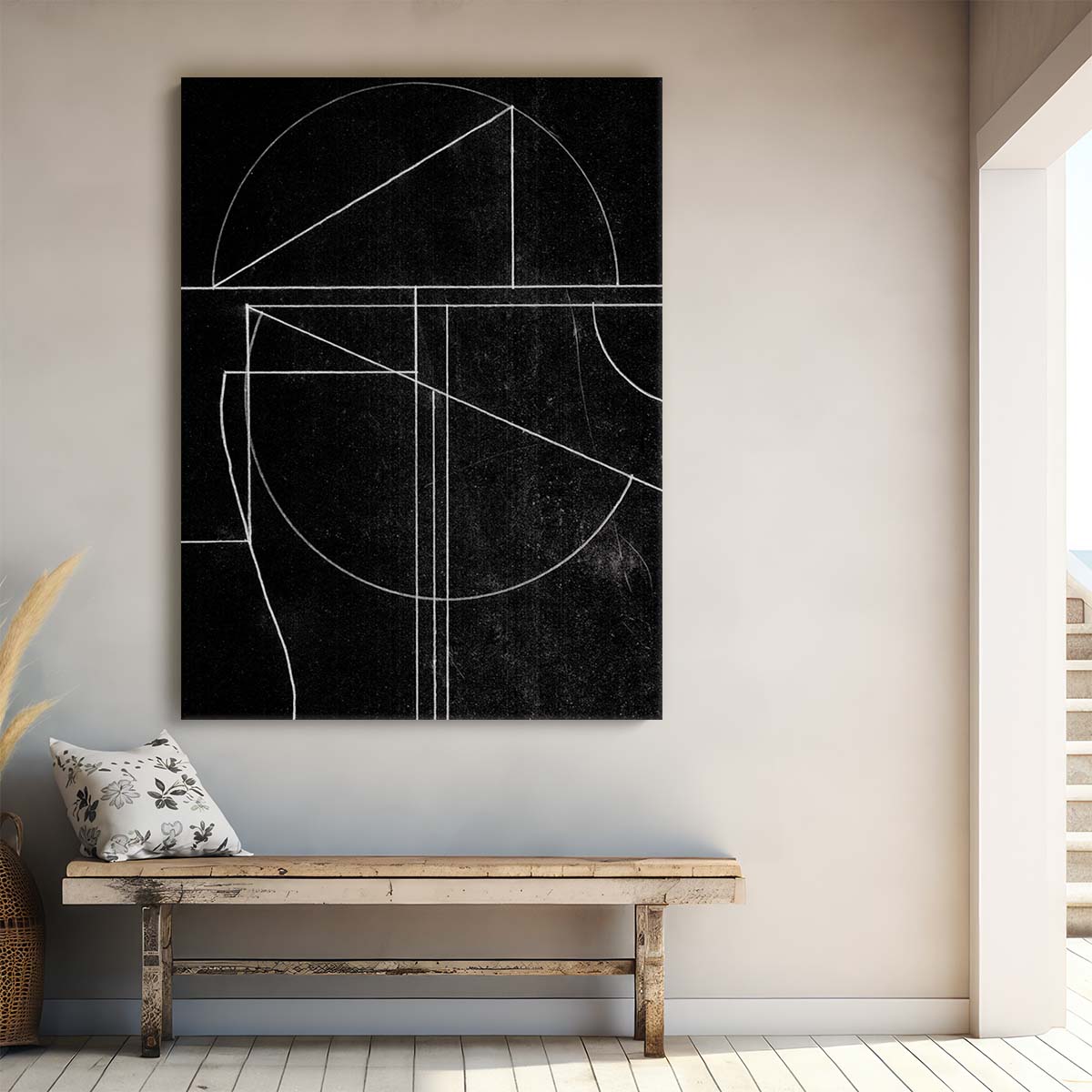 Modern Monochrome Abstract Illustration Art by Dan Hobday by Luxuriance Designs, made in USA