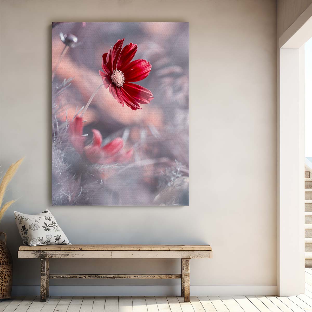 Romantic Red Floral Macro Photography - Passionate Valentine Blossom Art by Luxuriance Designs, made in USA