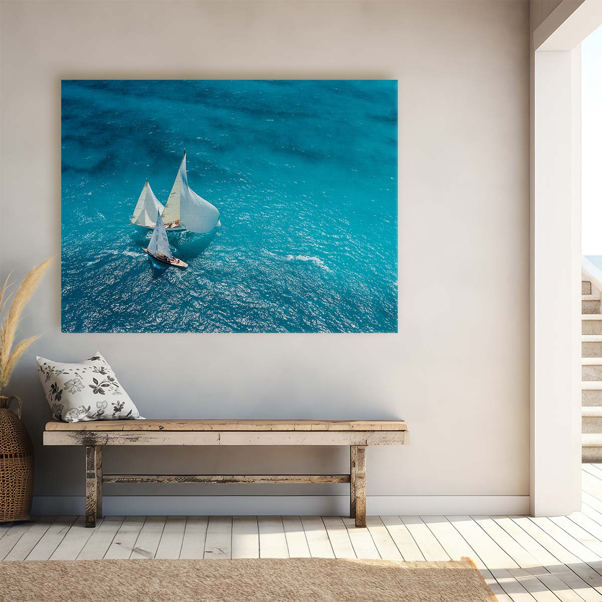 Aerial Maritime Race Adventure Seascape Wall Art by Luxuriance Designs. Made in USA.