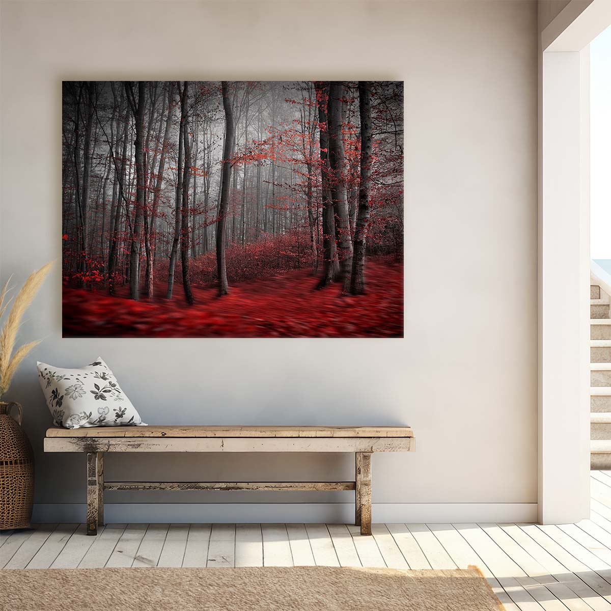 Surreal Autumn Forest & River Landscape Photography Wall Art