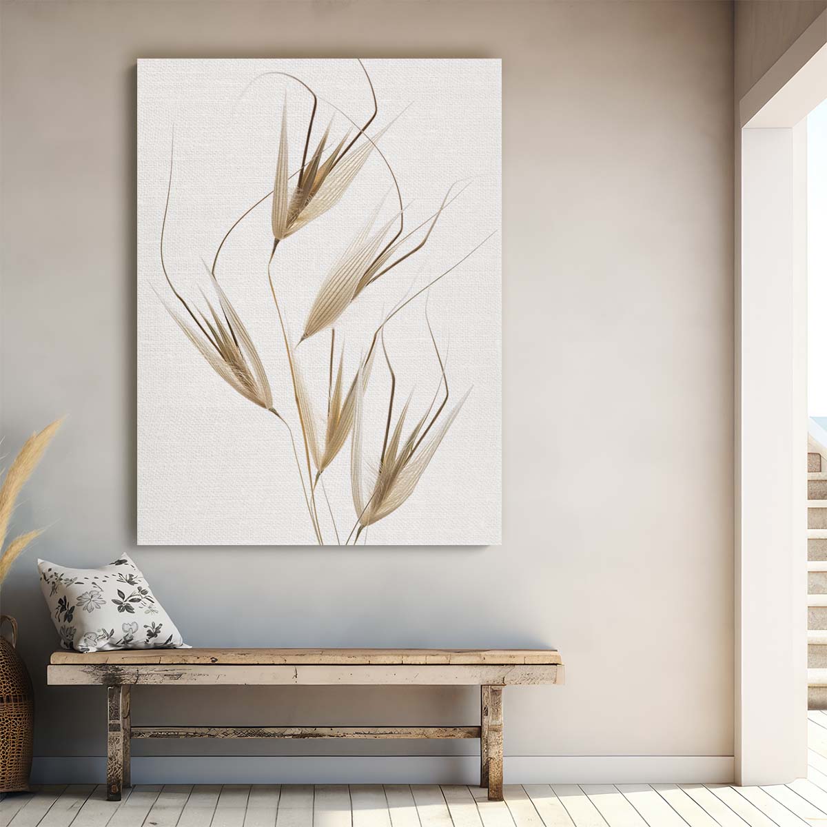 Serene Zen Wheat Photography Minimalistic, Peaceful Still Life Art by Luxuriance Designs, made in USA