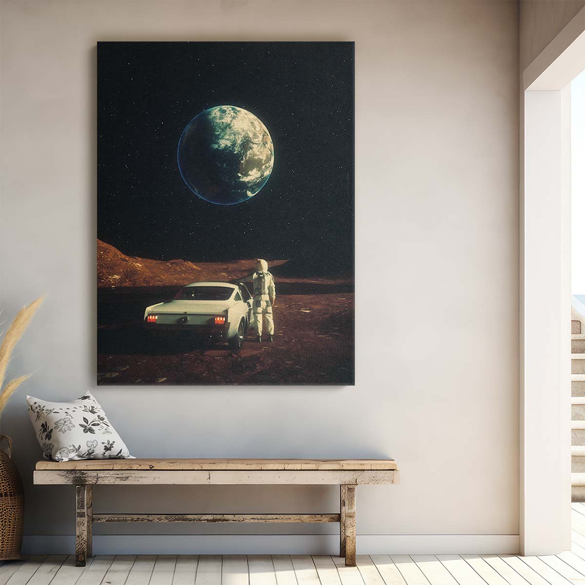 Far From Home Futuristic Space Travel Collage Art by Taudalpoi by Luxuriance Designs, made in USA