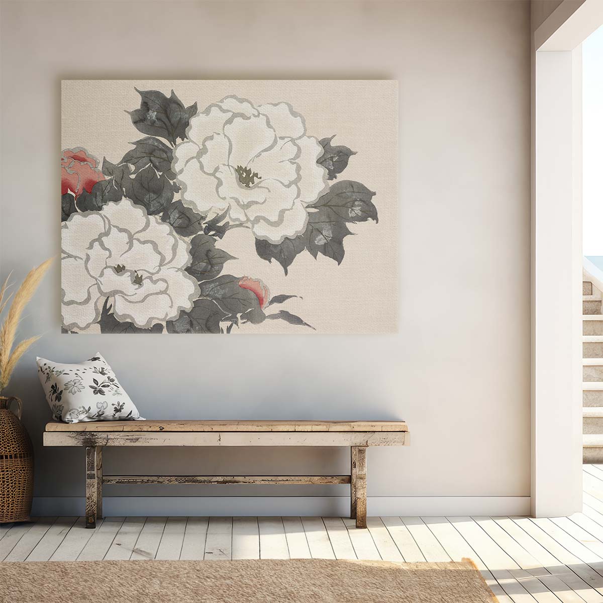 Vintage Japanese Floral Ukiyoe Blossoms Poster Wall Art by Luxuriance Designs. Made in USA.