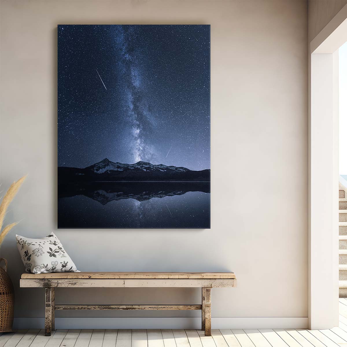 Starry Night Reflection Majestic Colorado Lake Astrophotography Art by Luxuriance Designs, made in USA