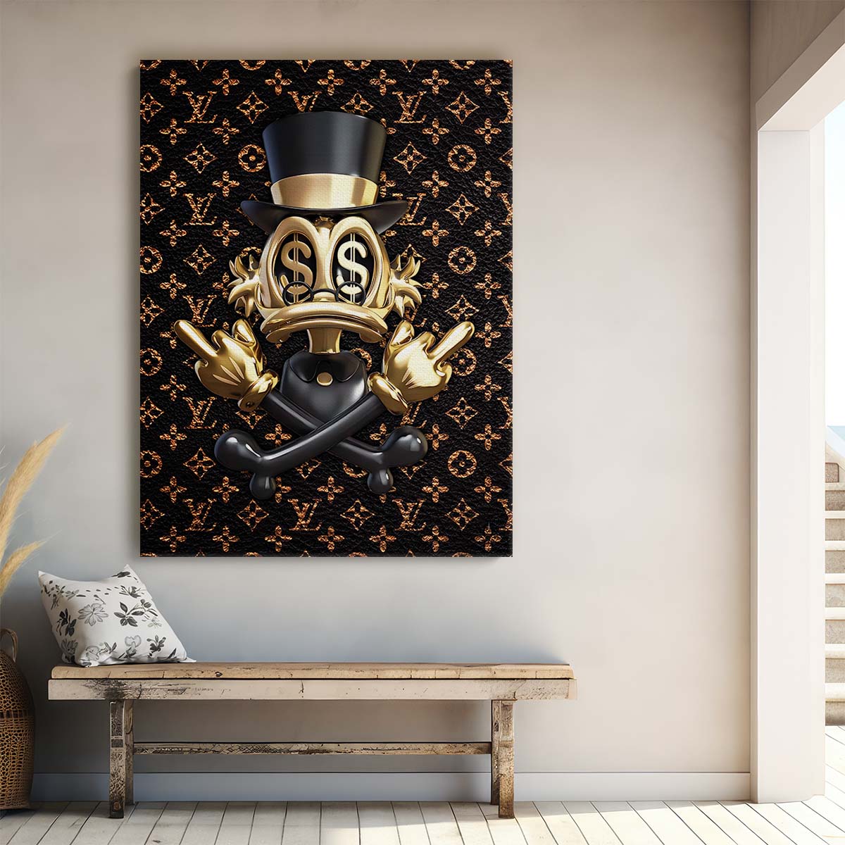 Gold Scrooge McDuck Wall Art by Luxuriance Designs. Made in USA.