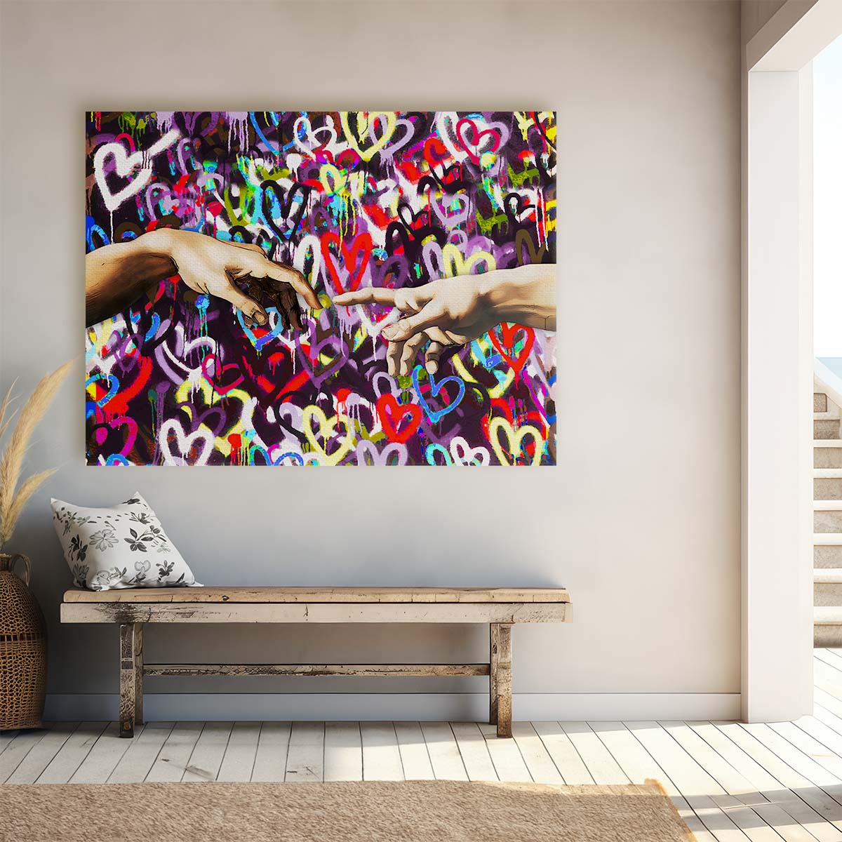 Hands Love Touch Graffiti Wall Art by Luxuriance Designs. Made in USA.