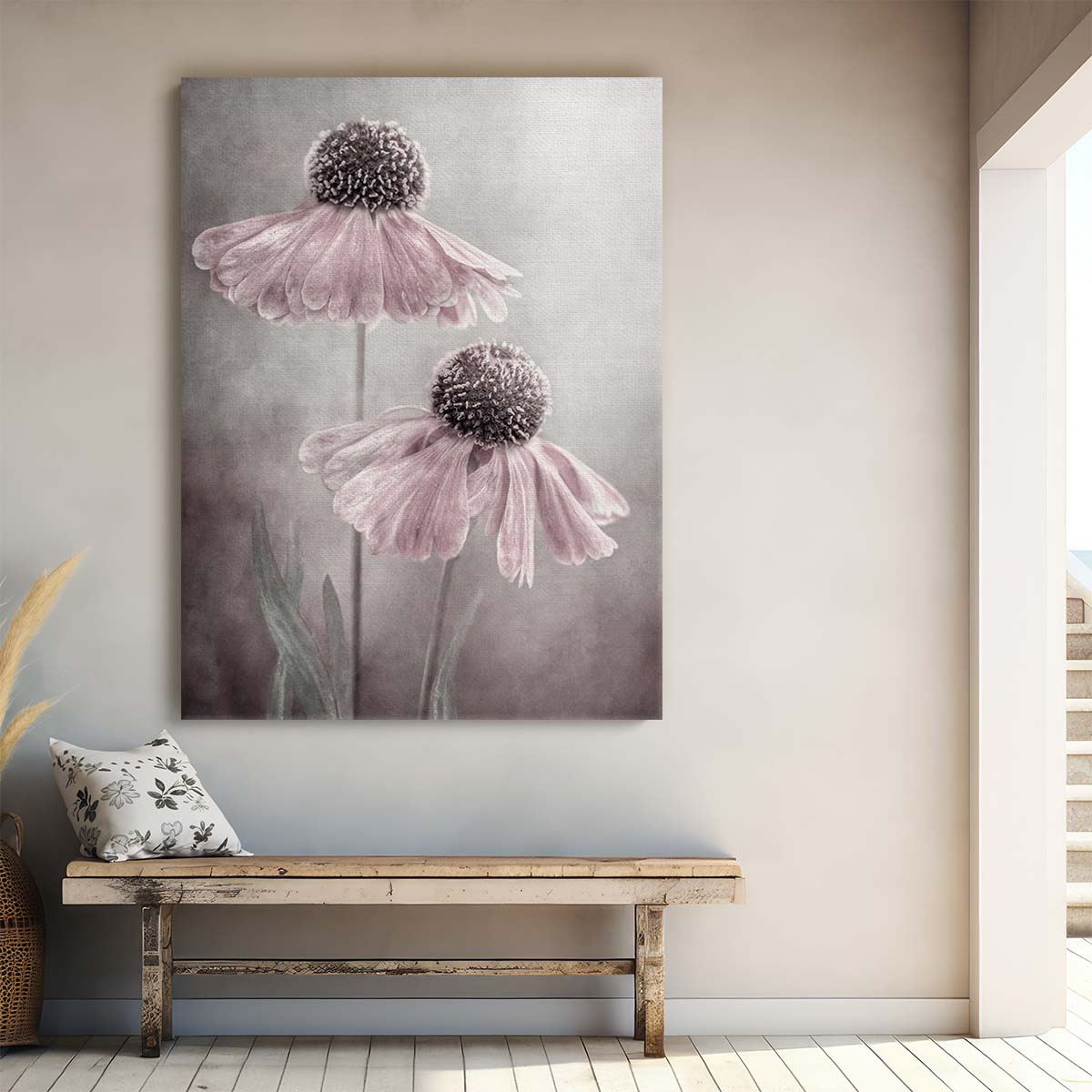 Botanical Floral Photography Pink Helenium Sneezeweed Duo Art by Luxuriance Designs, made in USA
