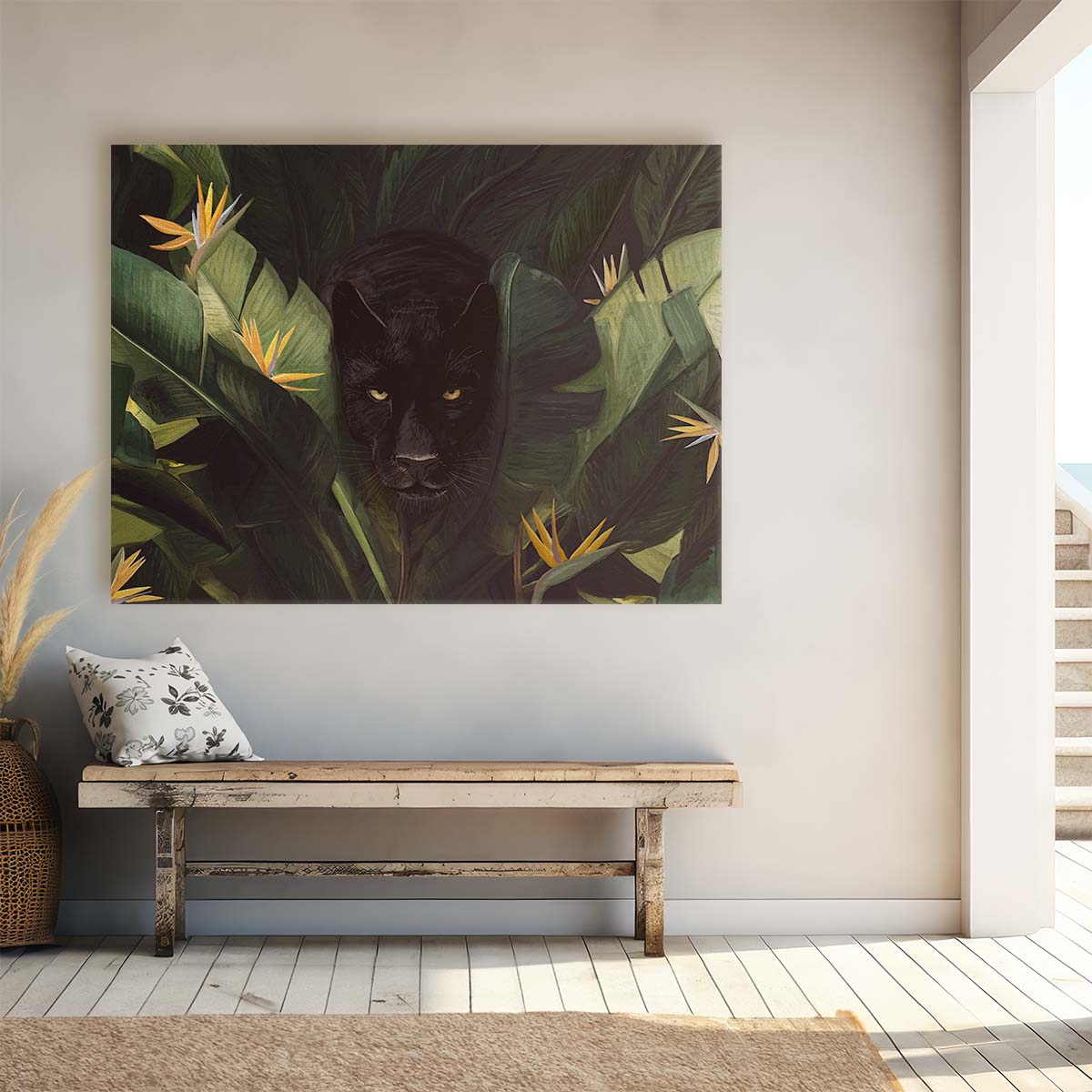 Black Panther Close-Up Painting by Florent Bodart Wall Art