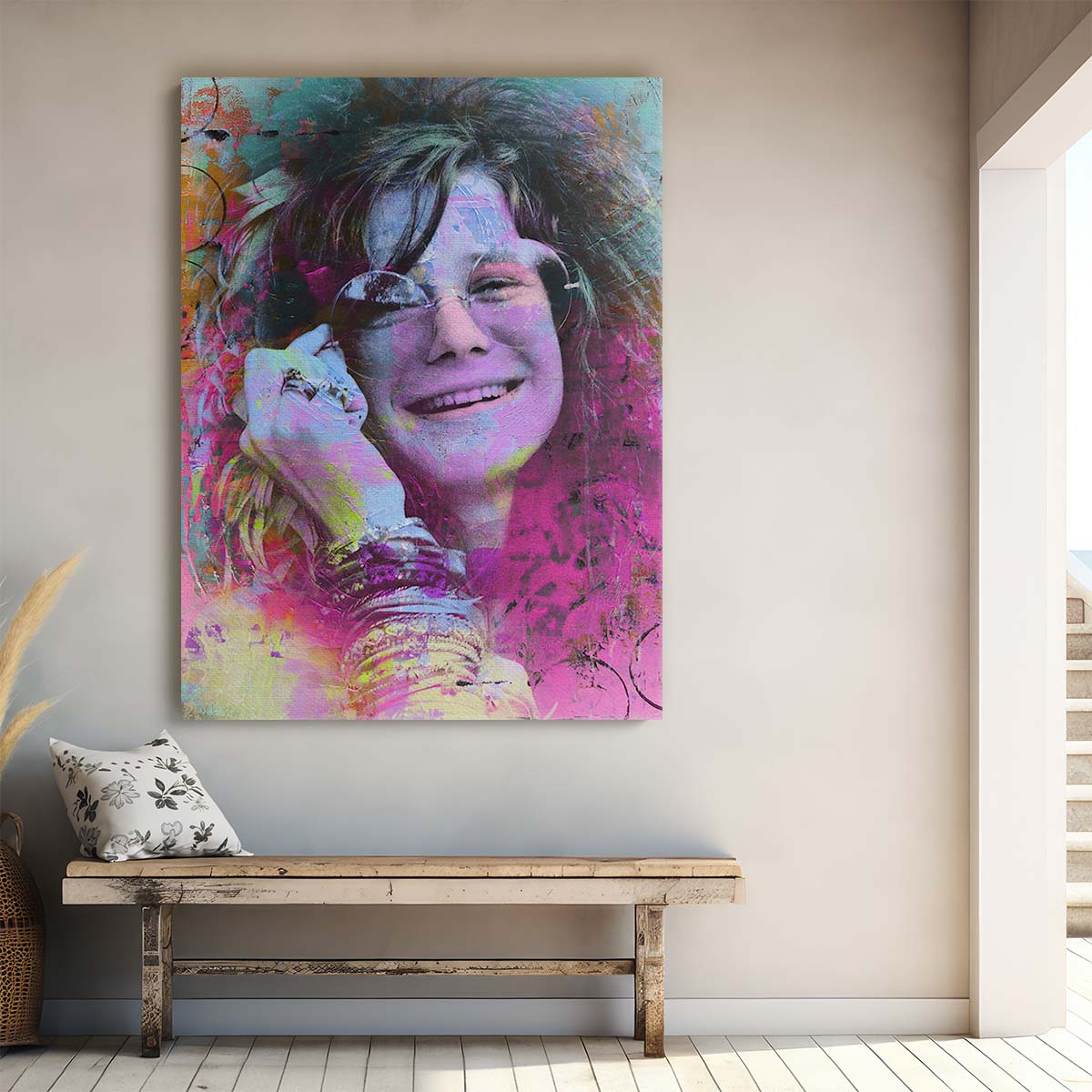 Janis Joplin Circles Graffiti Wall Art by Luxuriance Designs. Made in USA.