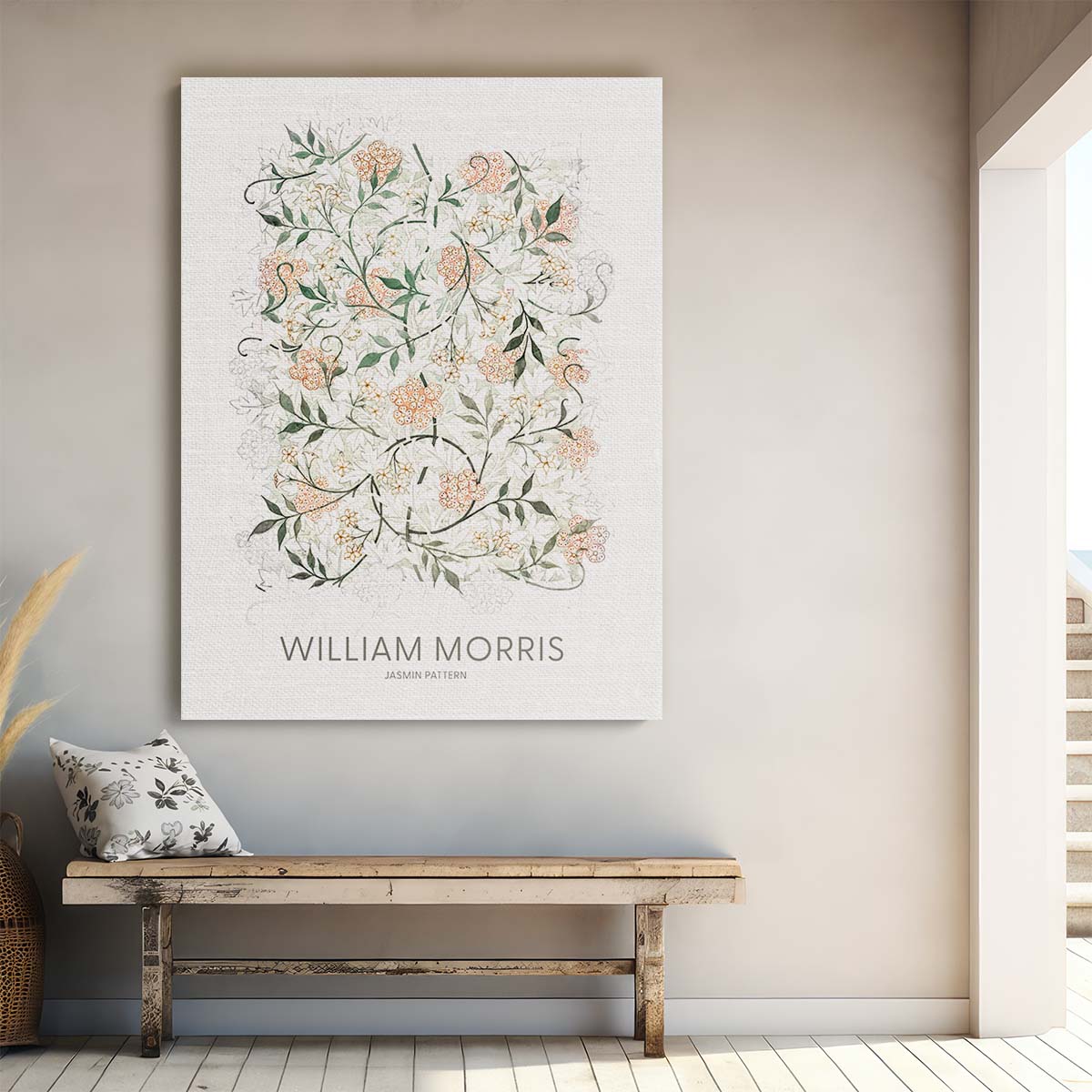 William Morris 'Jasmine' Vintage Botanical Illustration Wall Art by Luxuriance Designs, made in USA