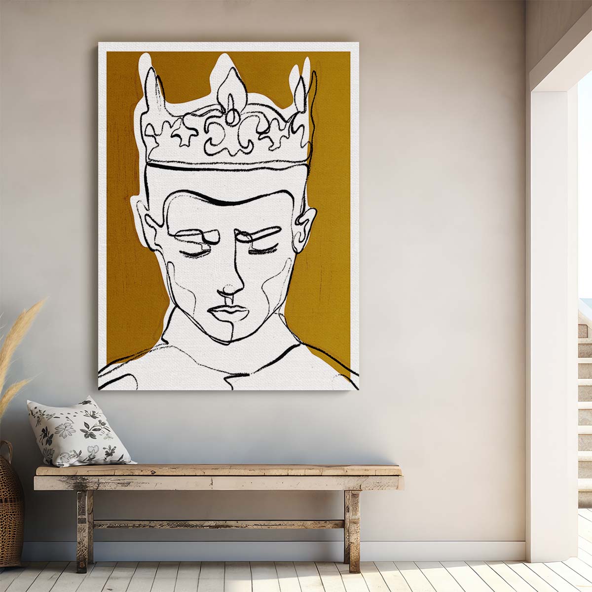 Royal King Prince Illustration, Treechild Line Art Drawing by Luxuriance Designs, made in USA