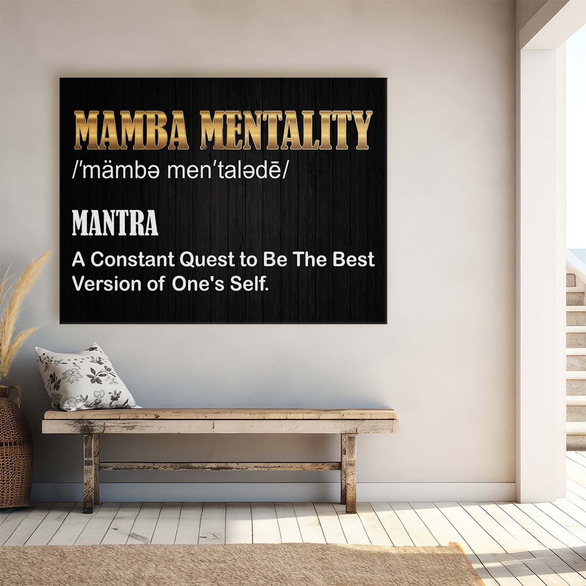 Kobe Bryant Mamba Mentality Be The Best Wall Art by Luxuriance Designs. Made in USA.