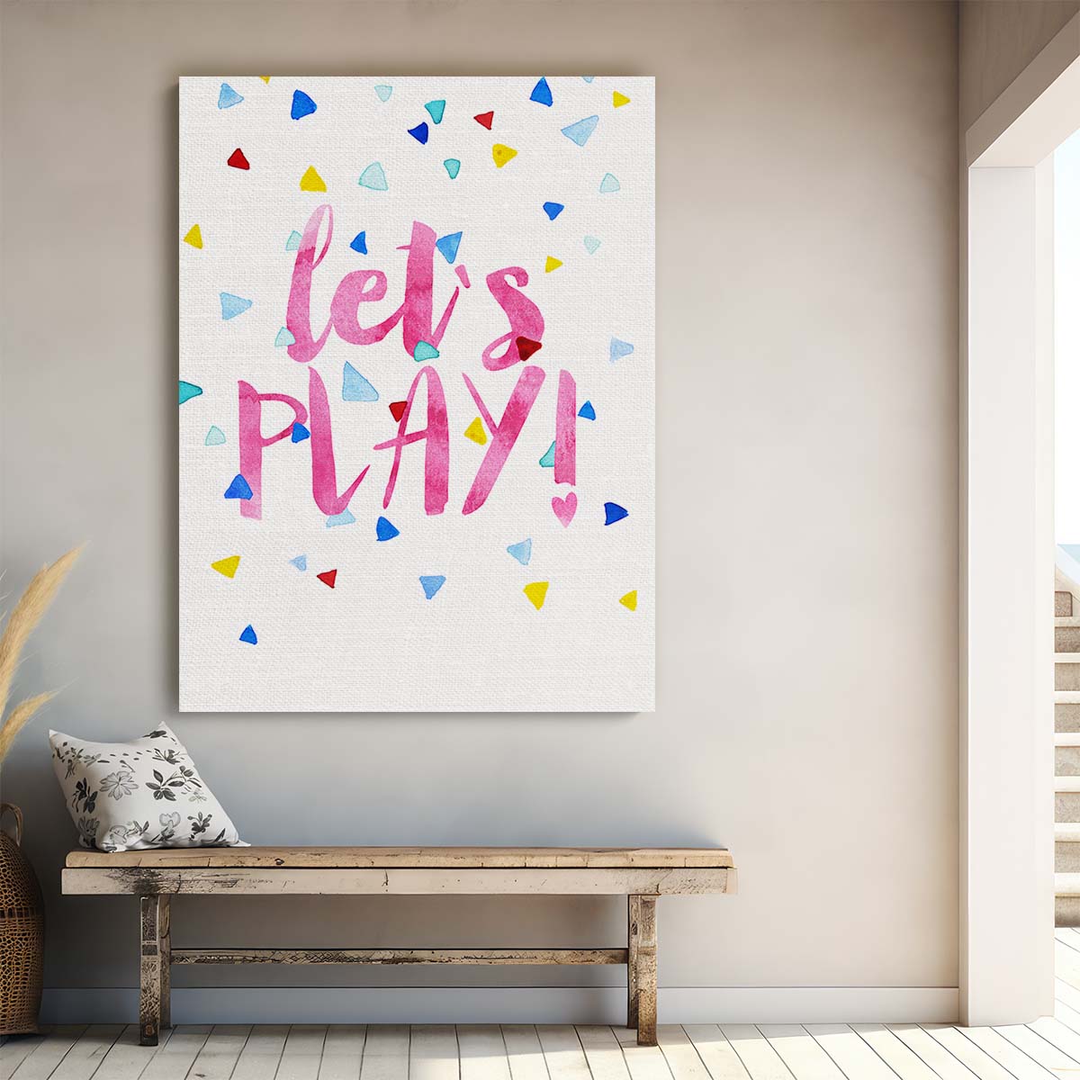 Colorful, Inspirational Kids Room Wall Art - 'Let's Play!' by Treechild by Luxuriance Designs, made in USA