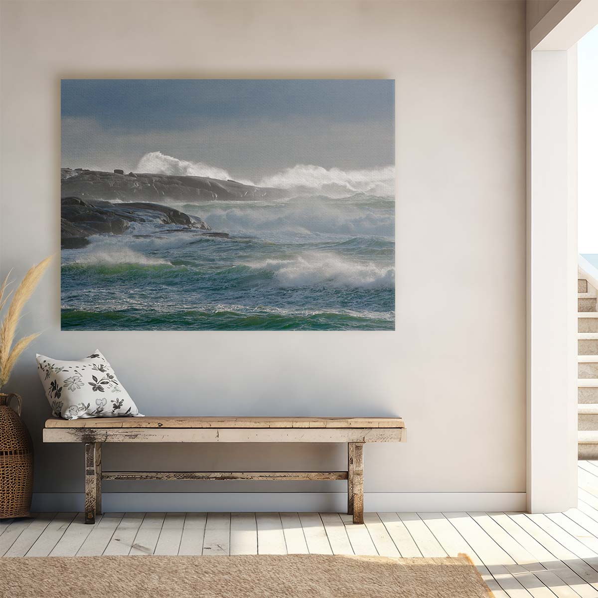 Nova Scotia Lighthouse Amidst Waves - Coastal Seascape Photography Wall Art