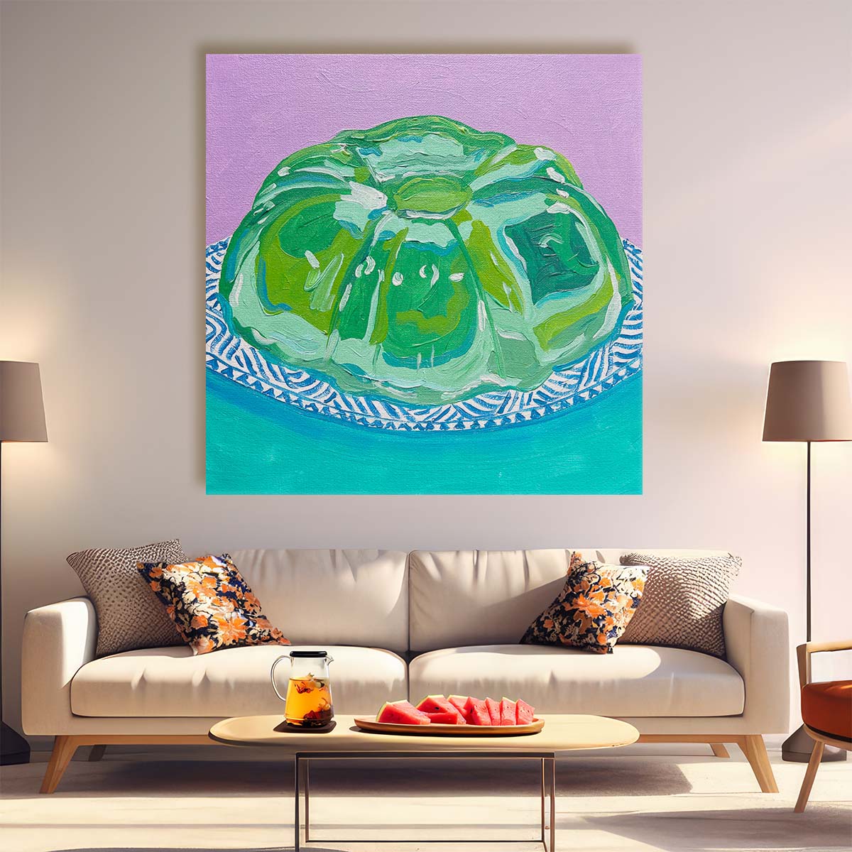 Colorful Gelatin Dessert Artwork Vibrant Kitchen Illustration Wall Art by Luxuriance Designs. Made in USA.