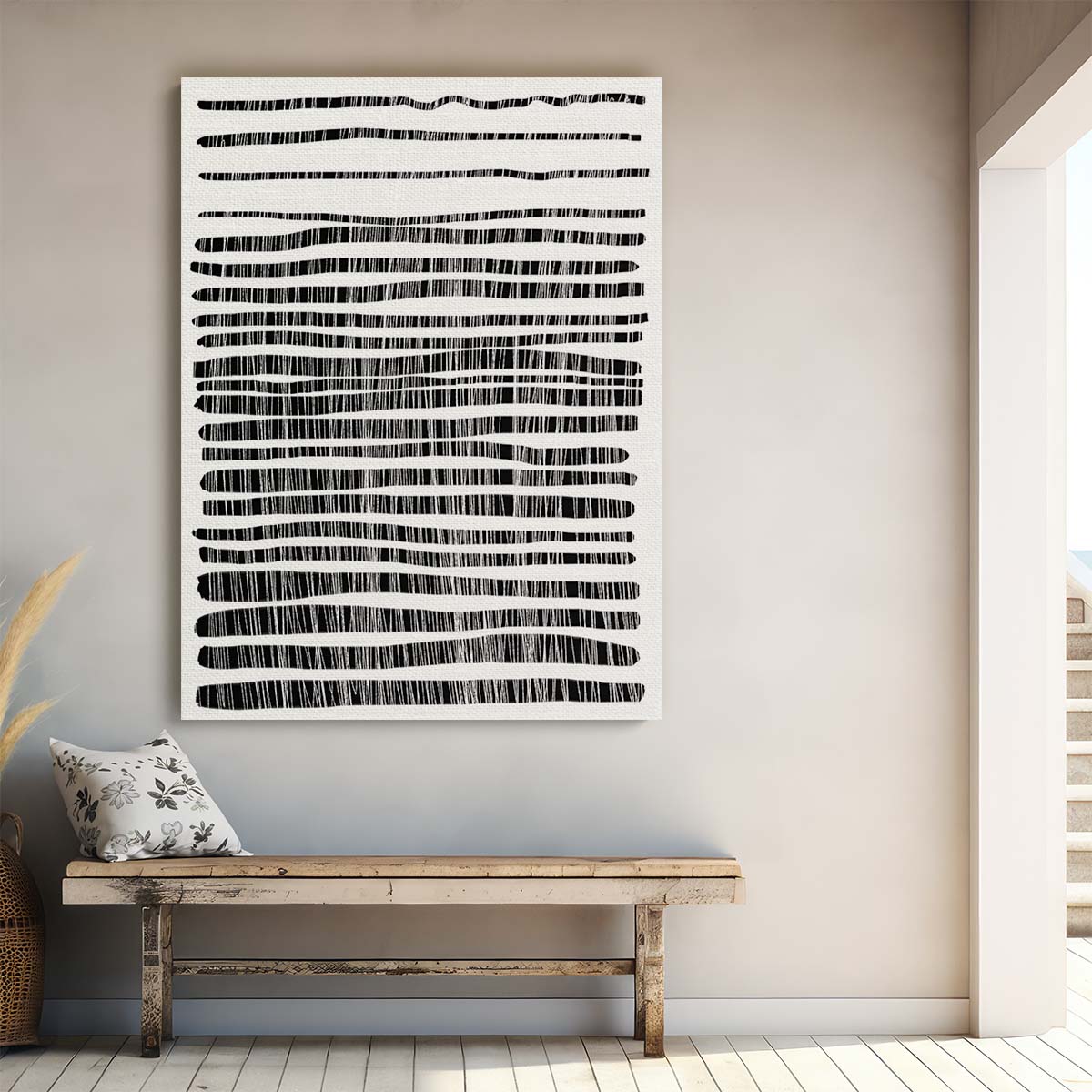 Dan Hobday's Modern Minimalistic Monochrome Abstract Line Illustration Art by Luxuriance Designs, made in USA