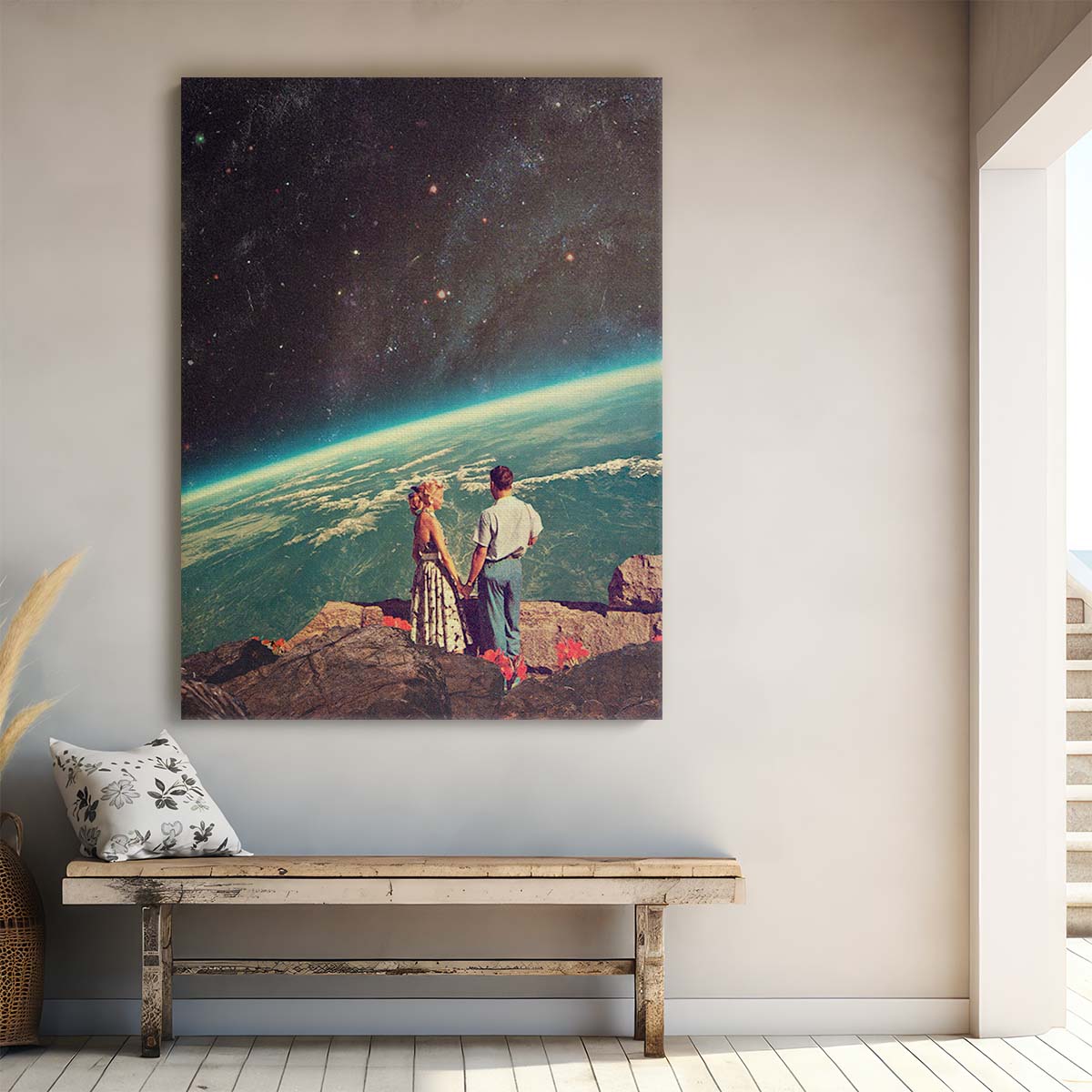 Romantic Galaxy Love Collage Illustration by Frank Moth by Luxuriance Designs, made in USA