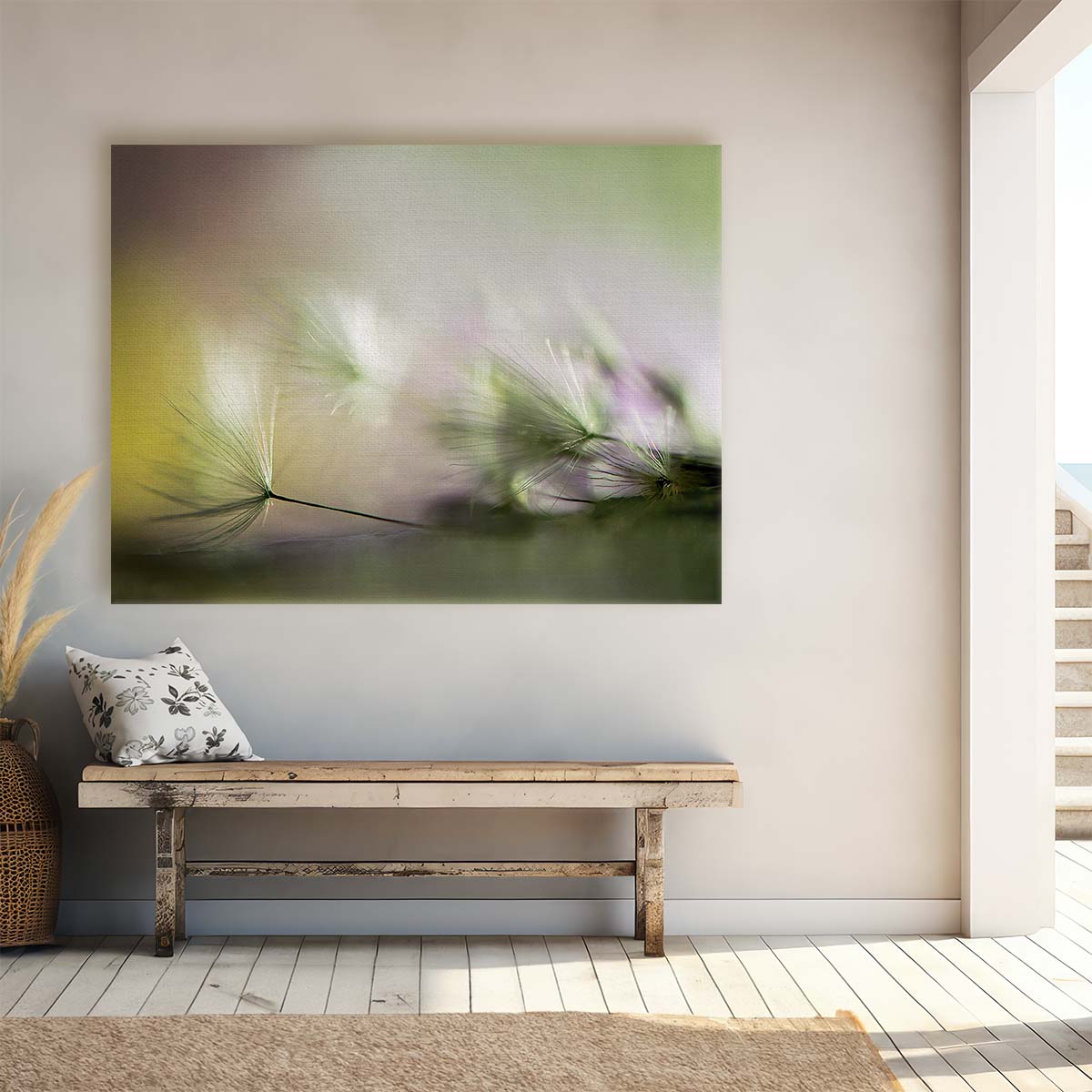 Romantic Dandelion Feather Bokeh Floral Wall Art by Luxuriance Designs. Made in USA.