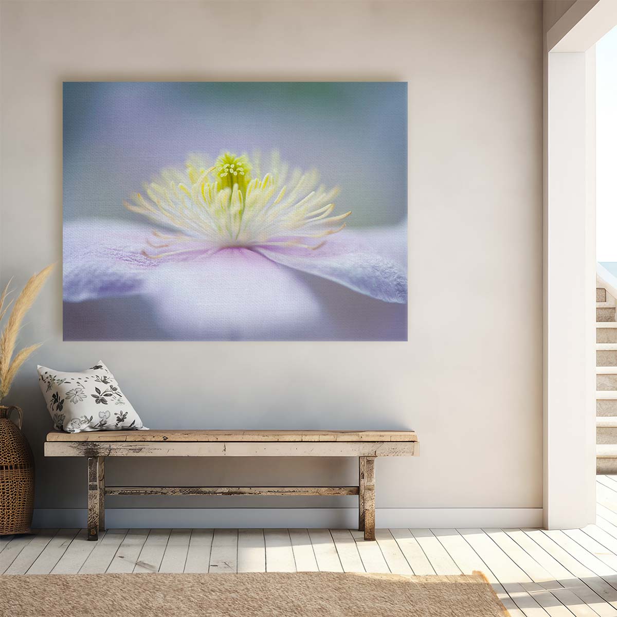 Delicate Pink Mayleen Clematis Macro Floral Wall Art by Luxuriance Designs. Made in USA.