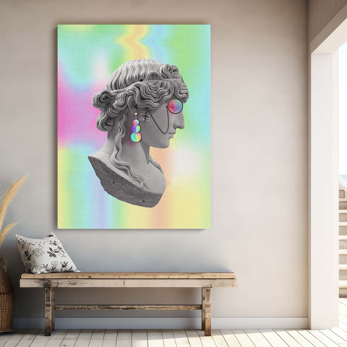 Holographic 3D Greek Statue Illustration Art by Fadil Roze by Luxuriance Designs, made in USA