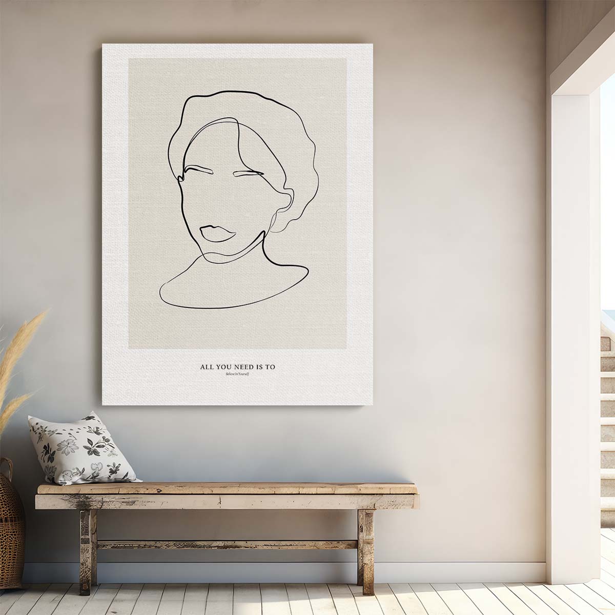 NKTN's Motivational Woman Line Art Portrait Illustration with Quotes by Luxuriance Designs, made in USA