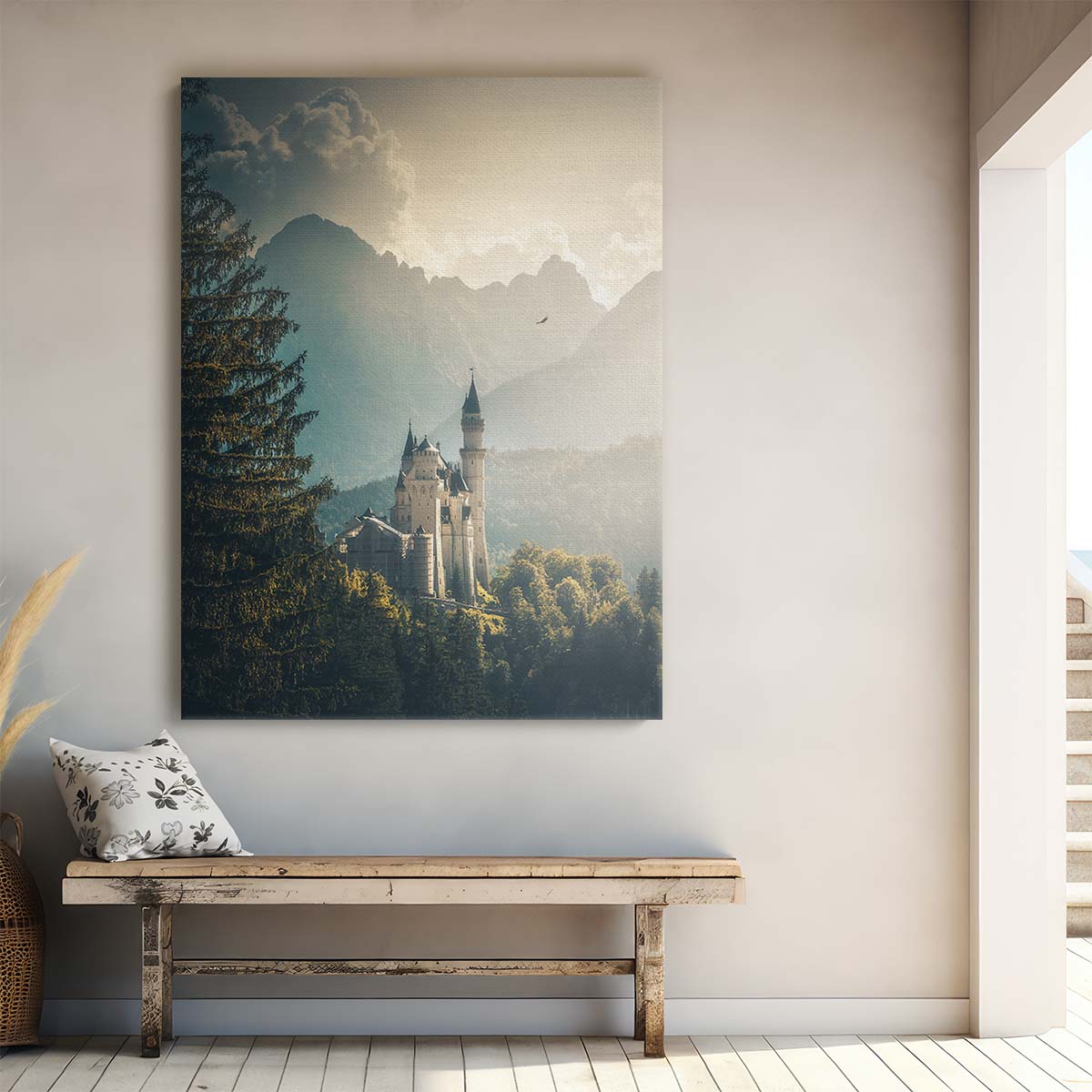 Medieval Neuschwanstein Castle Landscape Photography Wall Art by Luxuriance Designs, made in USA