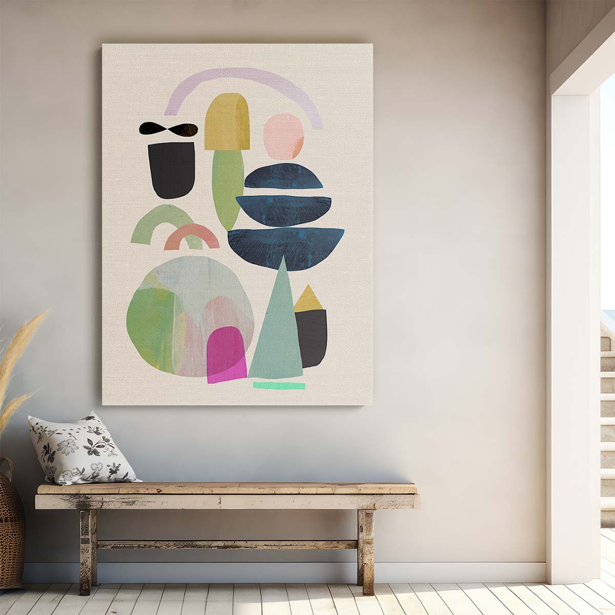 Colorful Abstract Illustration 'Nord No3' by Dan Hobday by Luxuriance Designs, made in USA