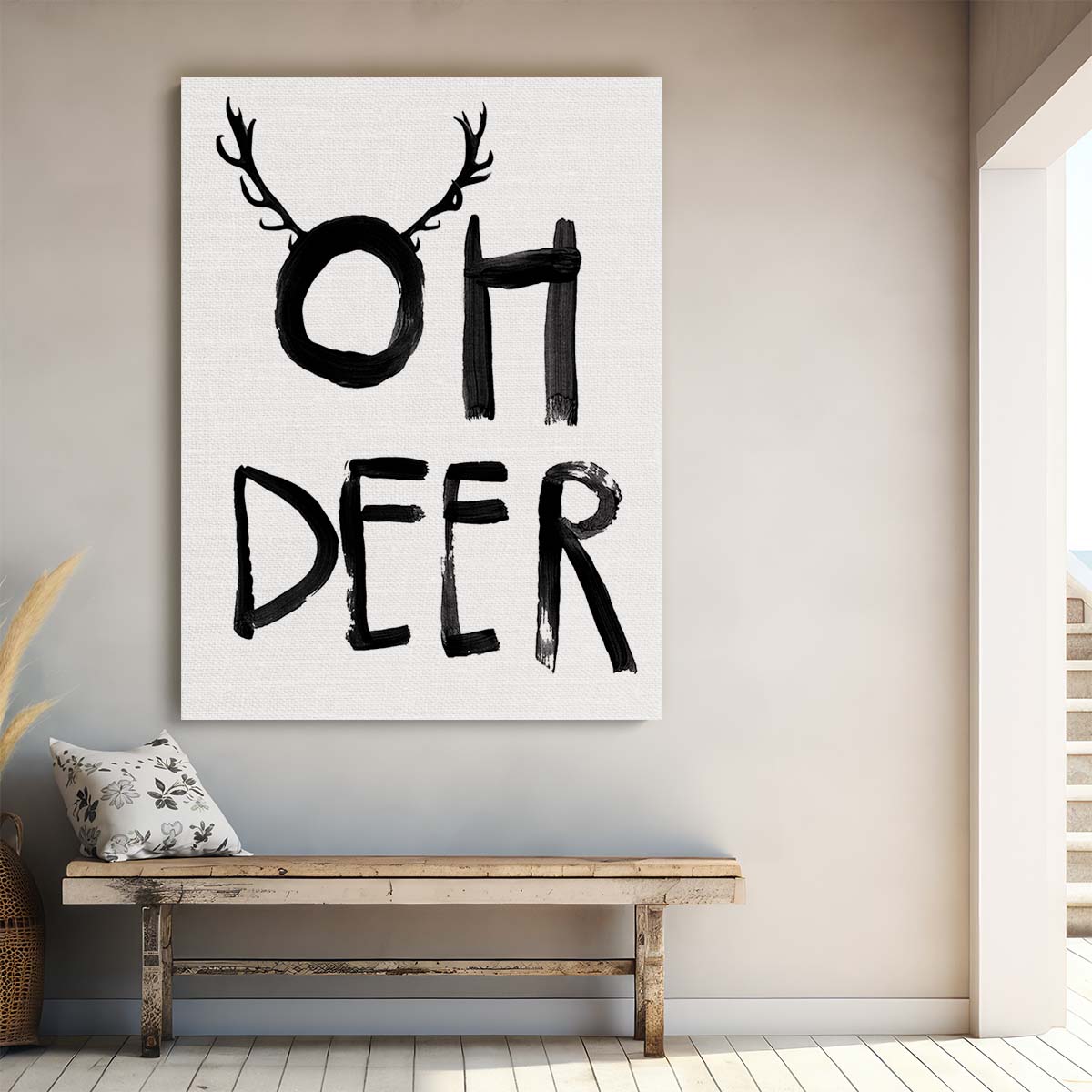 Minimalist Christmas Quote Illustration, Oh Deer by Treechild by Luxuriance Designs, made in USA