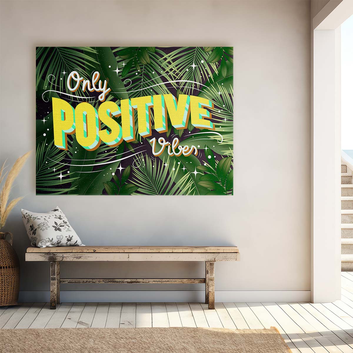 Only Positive Vibes Wall Art by Luxuriance Designs. Made in USA.