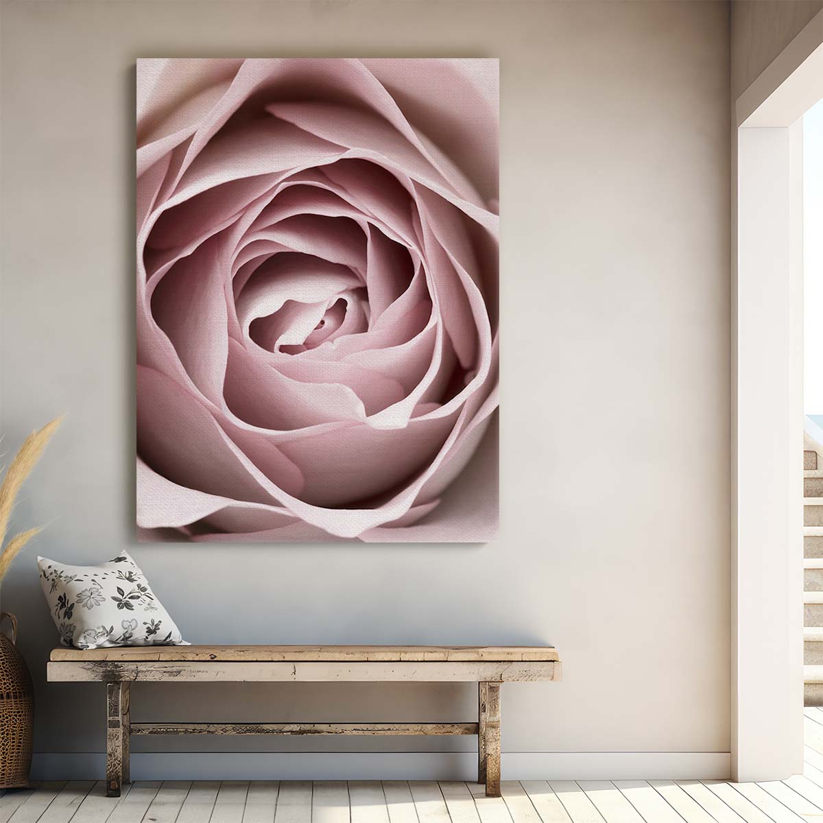 Botanical Photography 1XStudio's Up-close Pink Rose Flower Still Life by Luxuriance Designs, made in USA