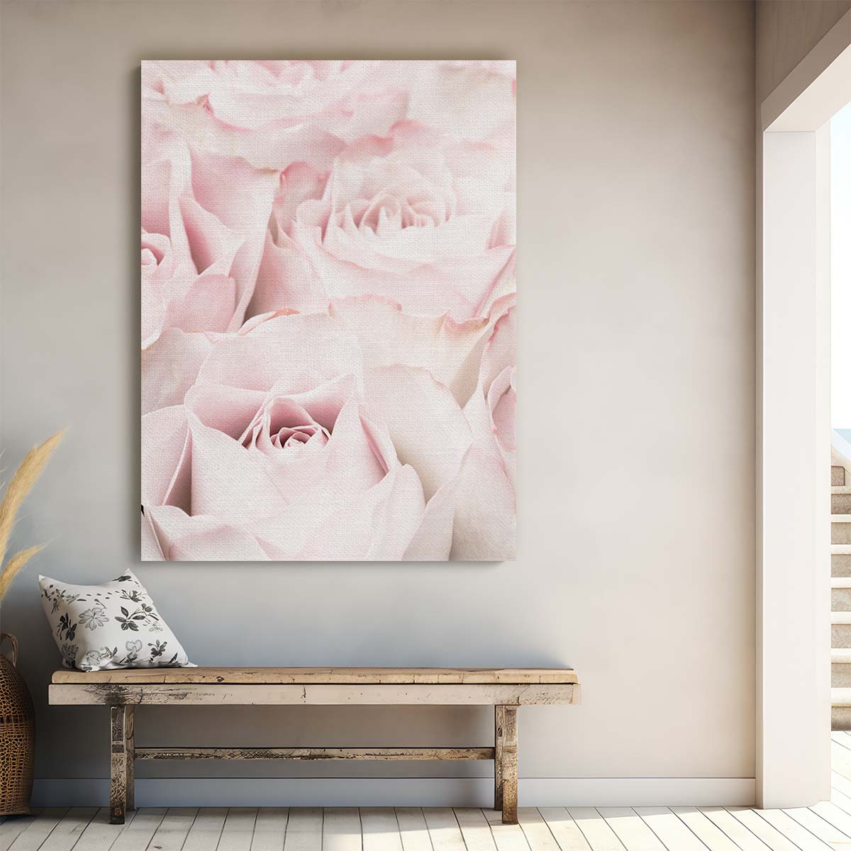 Pastel Pink Roses Macro Photography - Detailed Botanical Still Life Art by Luxuriance Designs, made in USA