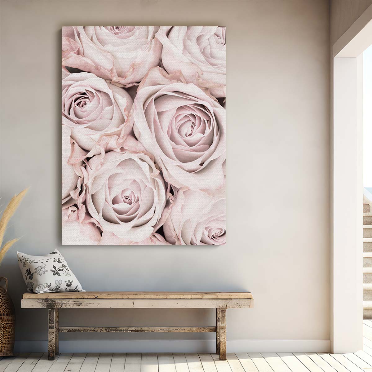 Pastel Pink Rose Macro Photography - Botanical Still Life Art by Luxuriance Designs, made in USA