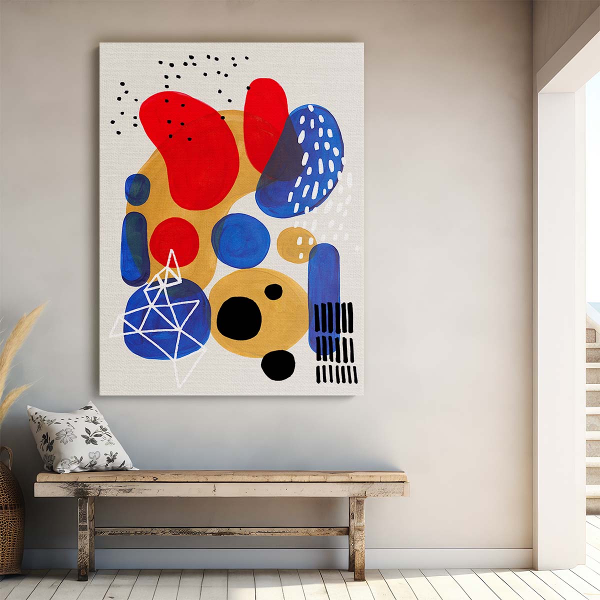 Ejaaz Haniff's Colorful Geometric Illustration Abstract Circles on White by Luxuriance Designs, made in USA