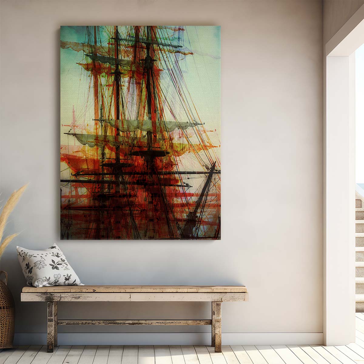 Vintage Nautical Photography Art - Abstract Sailing Boat, California by Luxuriance Designs, made in USA