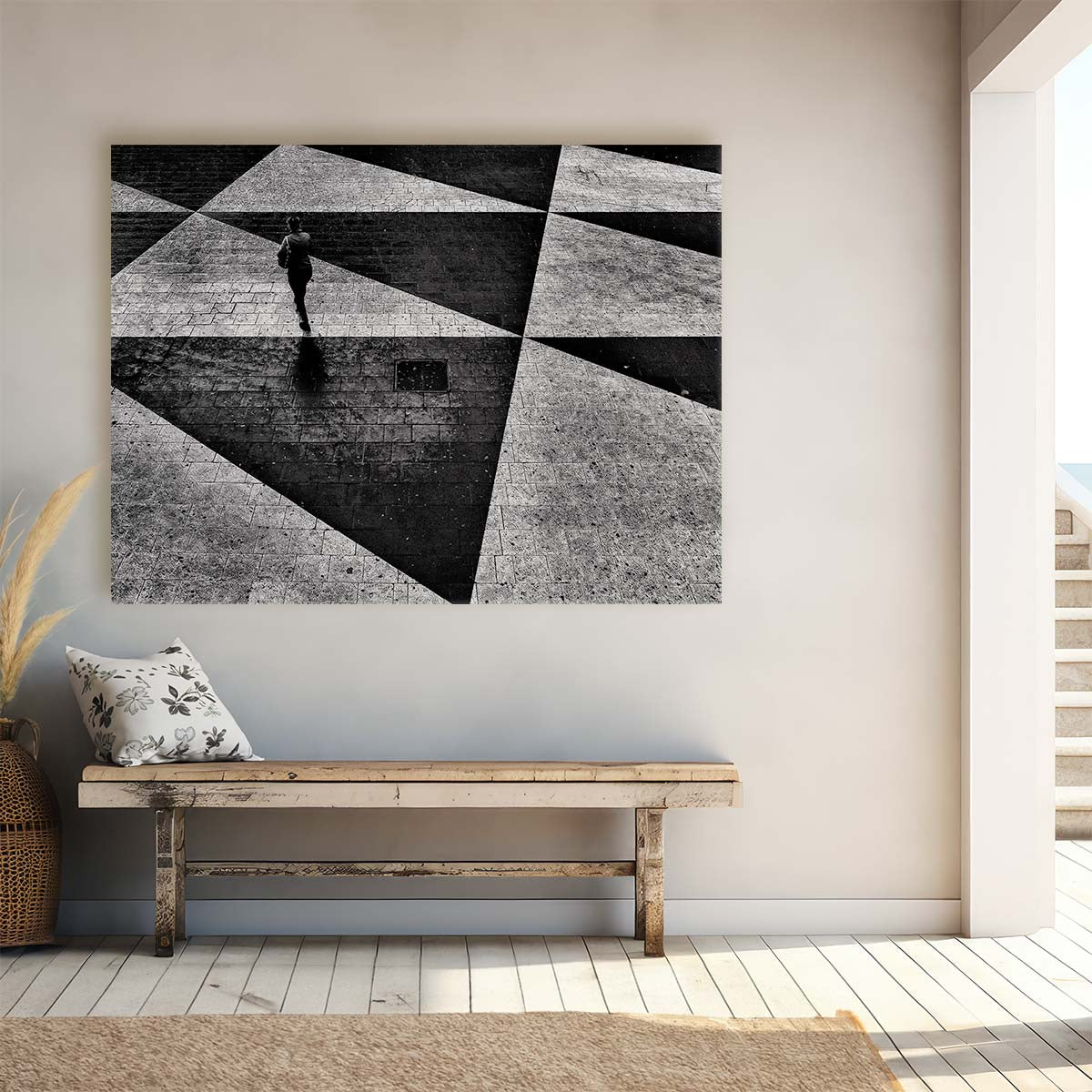 Stockholm Sergelstorg Square Monochrome Street Wall Art by Luxuriance Designs. Made in USA.