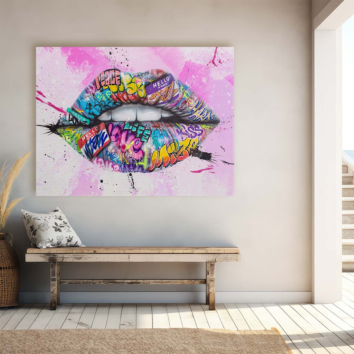 Sexy Graffiti Lips Wall Art by Luxuriance Designs. Made in USA.