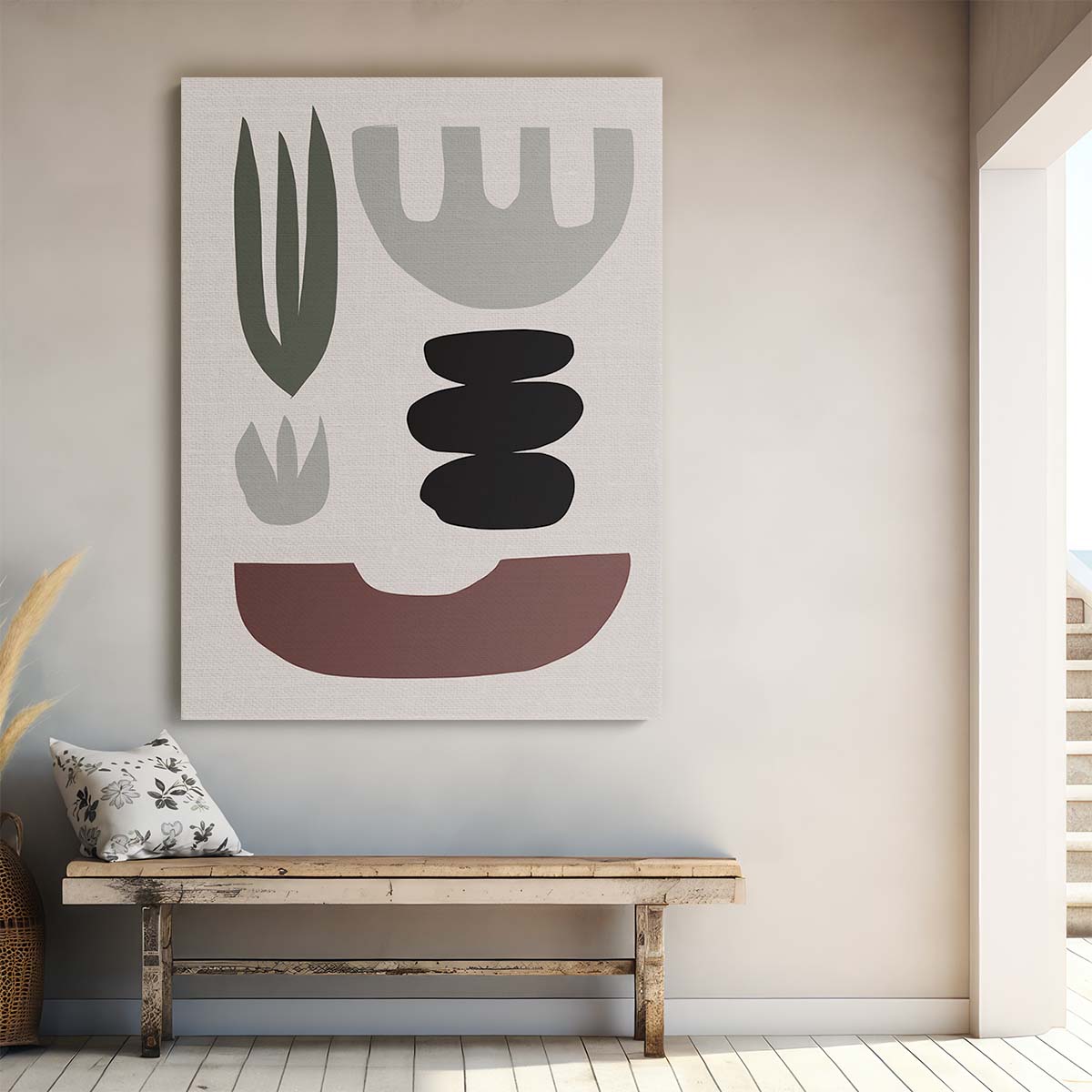 Dan Hobday's Geometric Botanical Abstract Illustration, Minimalistic Wall Art by Luxuriance Designs, made in USA
