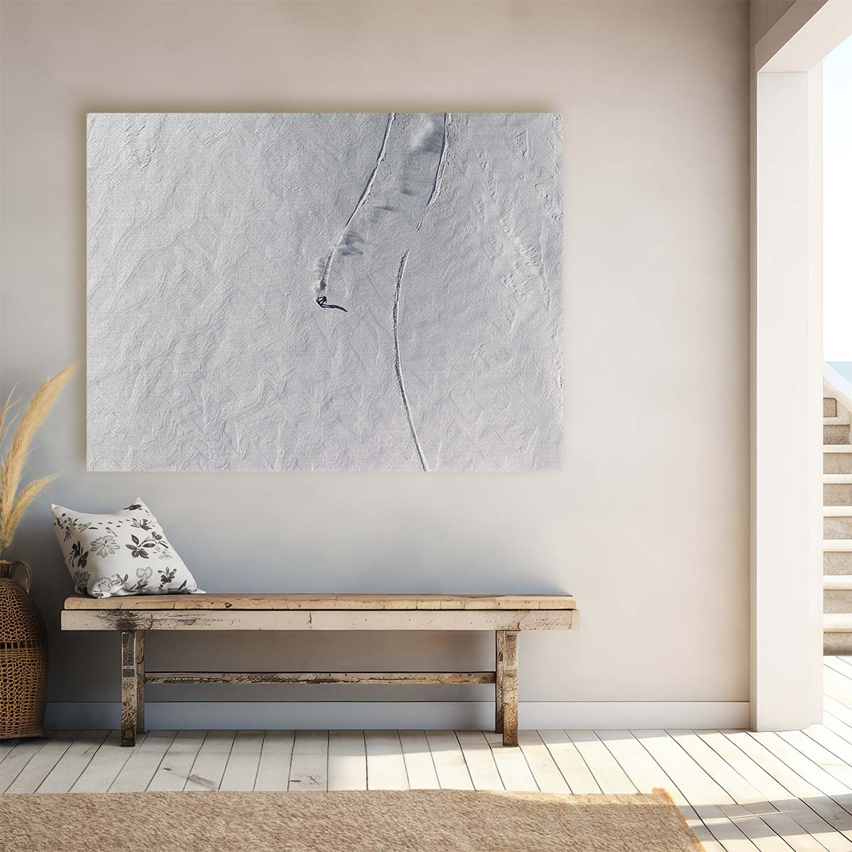 Extreme Snowboarding Adventure Monochrome Wall Art by Luxuriance Designs. Made in USA.