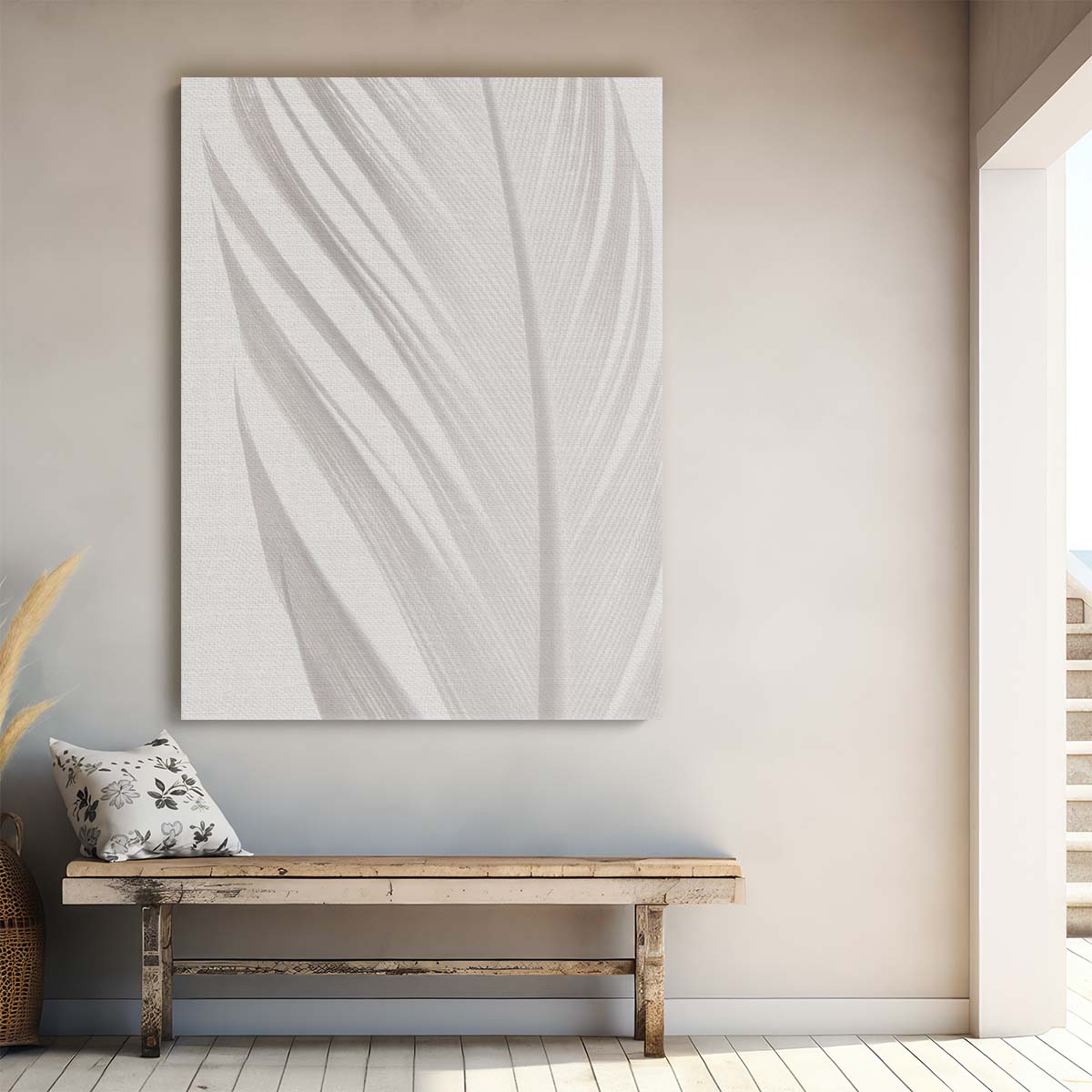 Monochrome Still Life Photography - Soft White Bird Feather Artwork by Luxuriance Designs, made in USA