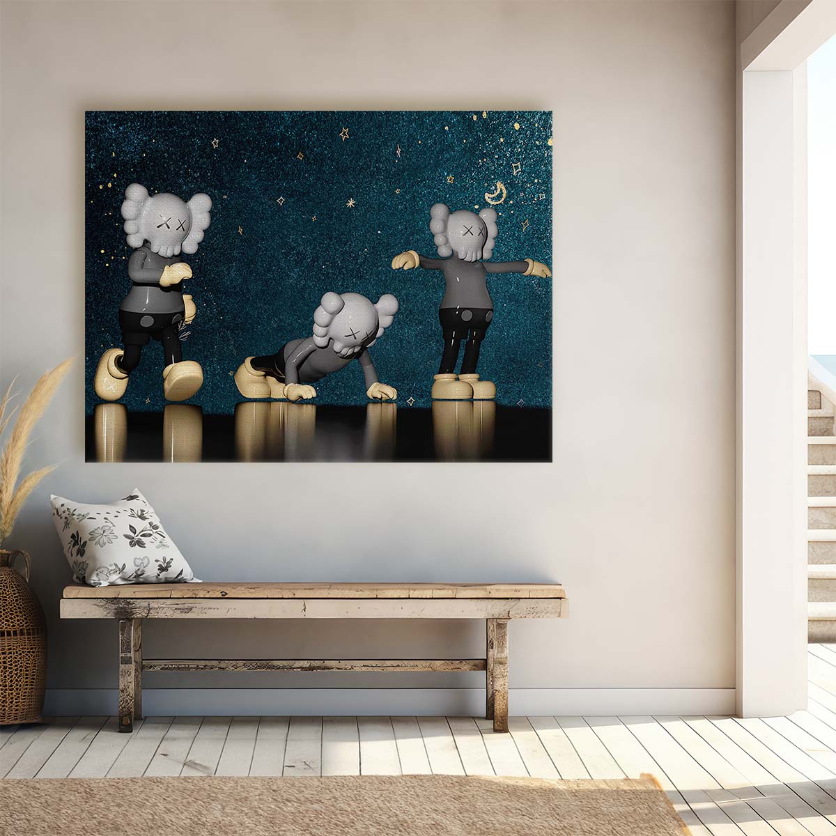 Starry Kaws Wall Art by Luxuriance Designs. Made in USA.